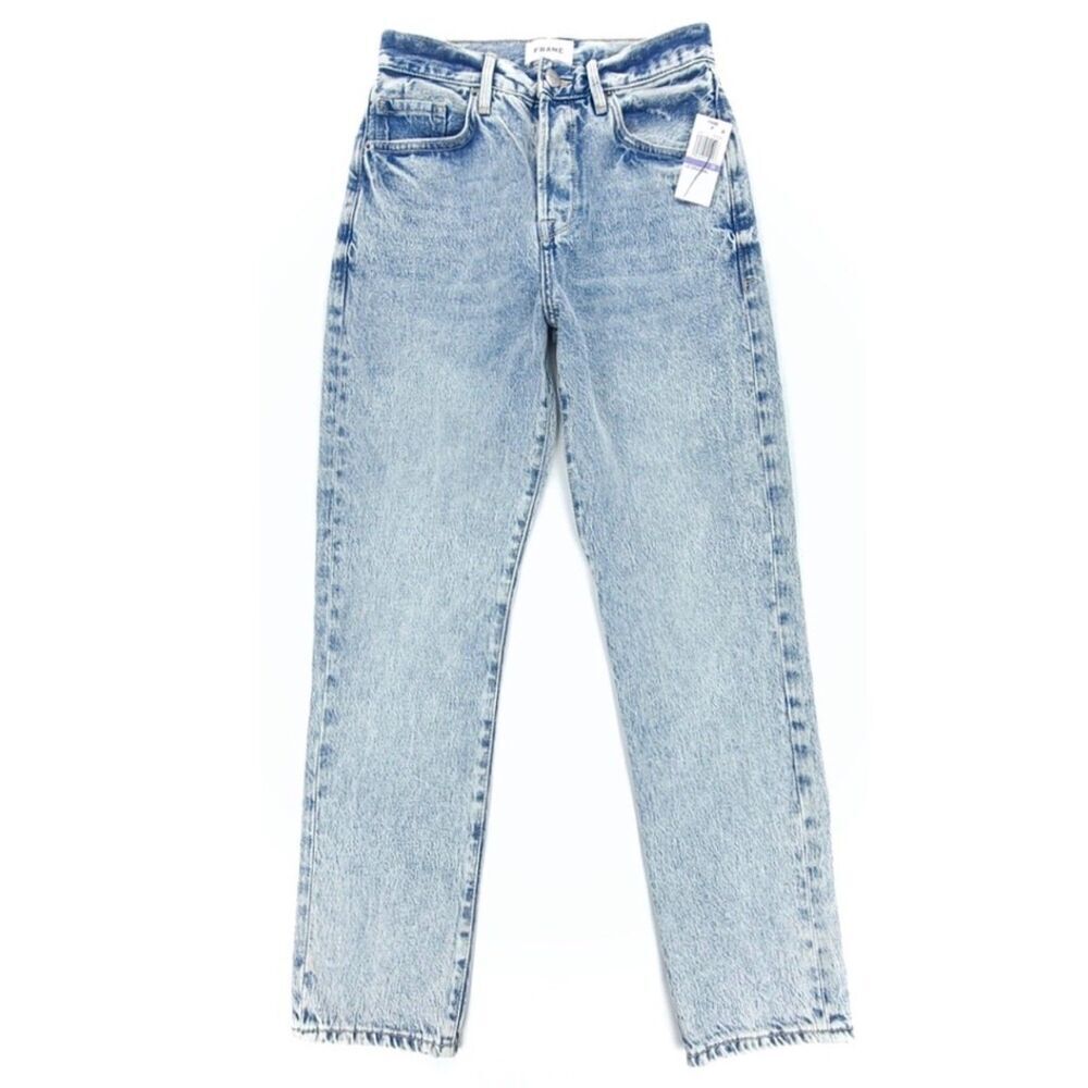 NWT Frame Le Original High Rise Straight Leg Ankle Cropped Jeans Richlake 26 Y2k